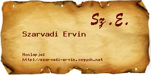 Szarvadi Ervin névjegykártya